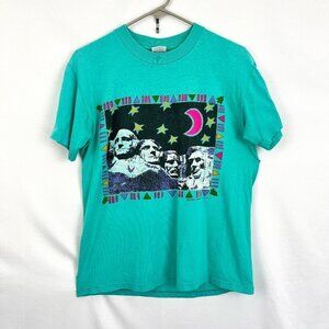 Vintage 1991 Mount Rushmore Womens Sz M teal T Shirt - Made in USA Carol Konen